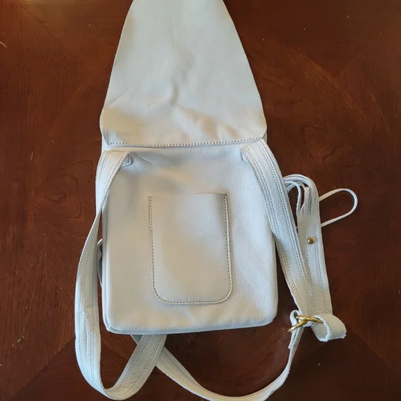 Hobo Cream Suede Genuine Leather Crossbody Bag - Picture 9 of 12